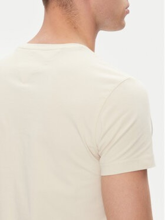Tommy Hilfiger T-Shirt MW0MW10800 Beżowy Slim Fit
