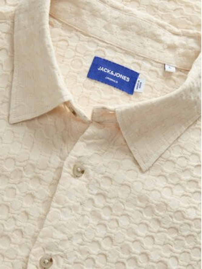 Jack & Jones Koszula Dobby 12277184 Beżowy Relaxed Fit