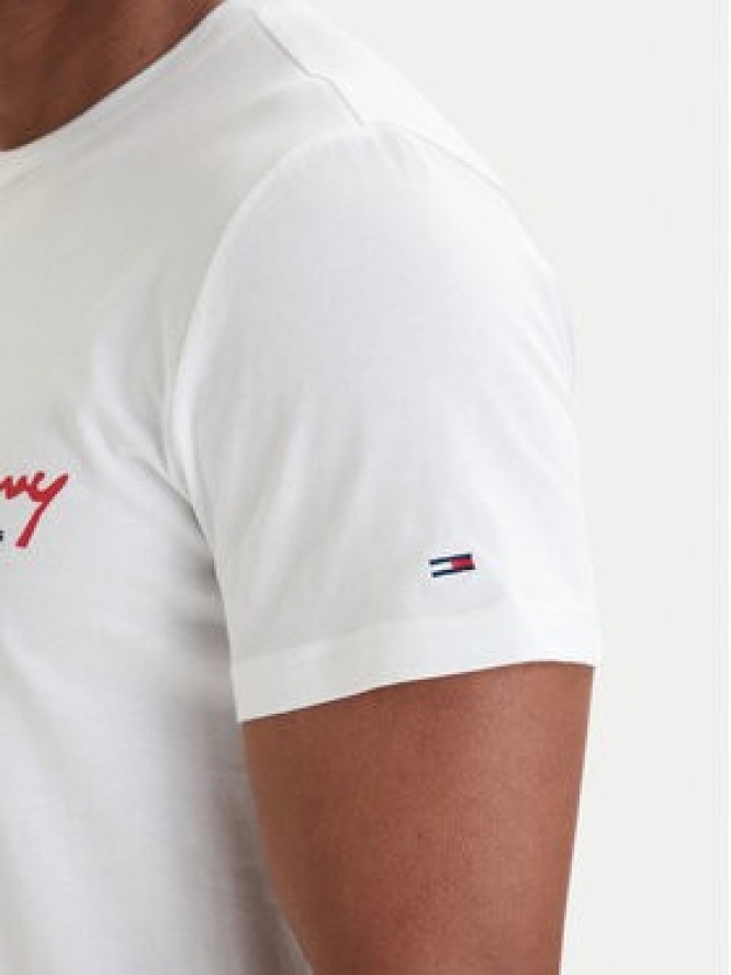 Tommy Jeans T-Shirt DM0DM22538 Biały Slim Fit
