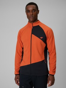 4F Bluza trekkingowa regular bez kaptura męska - pomarańczowa M