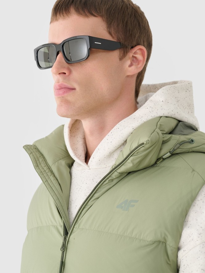 4F Bezrękawnik puchowy z naturalnym wypełnieniem męski - khaki S