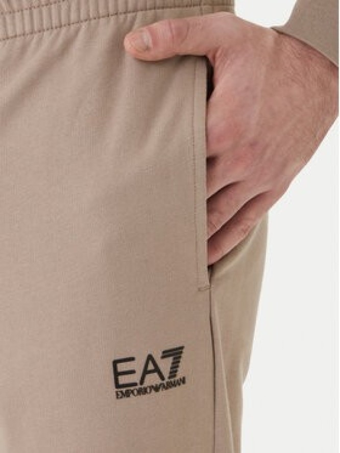 EA7 Emporio Armani Spodnie dresowe 8NPP65 PJVRZ U6167 Beżowy Regular Fit