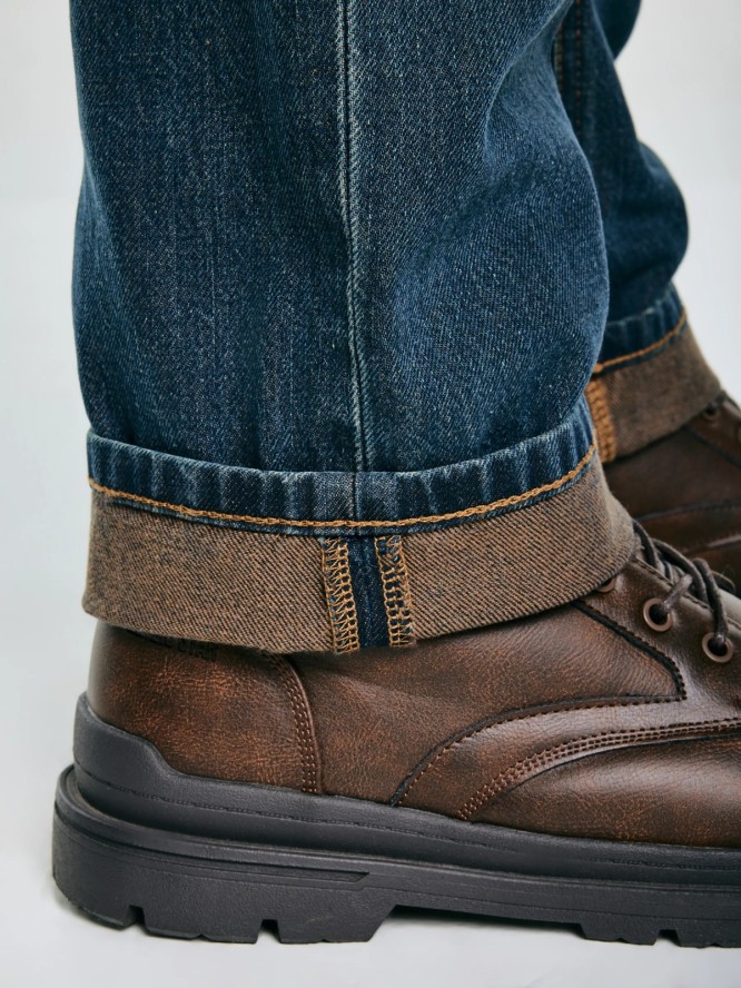 Jeansy męskie z prostą nogawką granatowe Toros 764