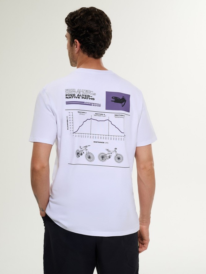 4F T-shirt relaxed z nadrukiem męski - biały S