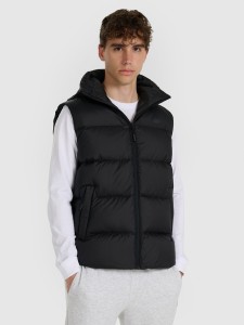 4F Bezrękawnik puchowy z naturalnym wypełnieniem męski - czarny XL