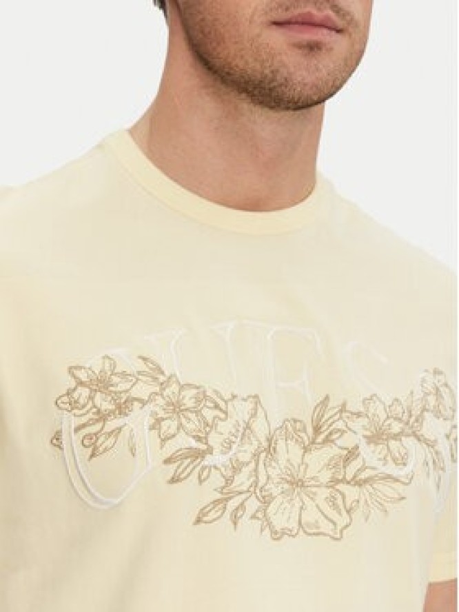 Guess T-Shirt M5GI17 K8FQ4 Beżowy Regular Fit