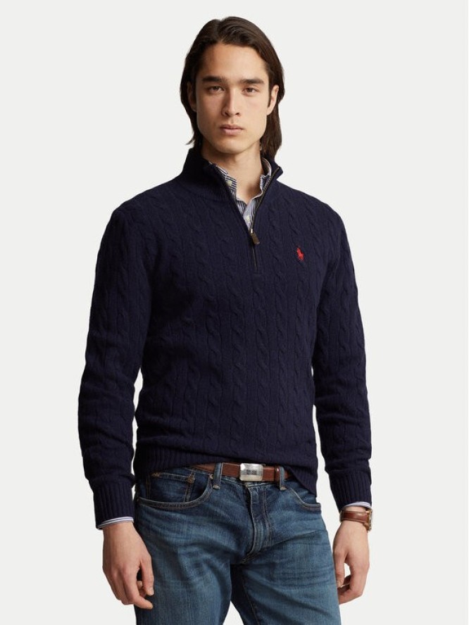 Polo Ralph Lauren Sweter 710876766002 Granatowy Regular Fit