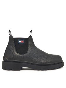 Tommy Jeans Sztyblety Tjm Chelsea Leather Wl EM0EM01670 Czarny