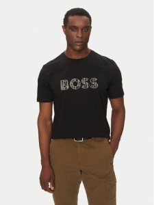 BOSS T-Shirt Te_Logotexture 50534923 Czarny Regular Fit