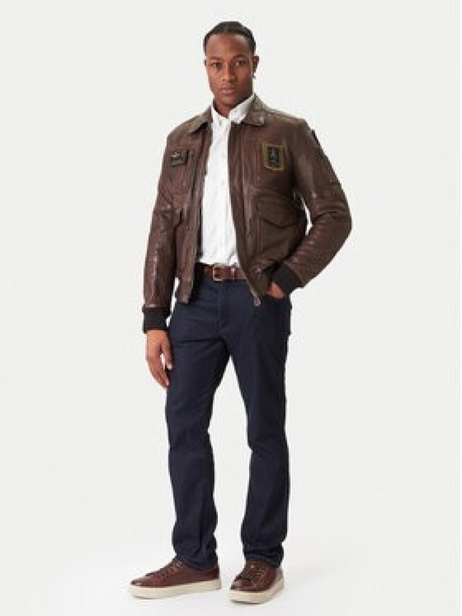 Aeronautica Militare Kurtka skórzana 252PN0846U100839 Brązowy Regular Fit