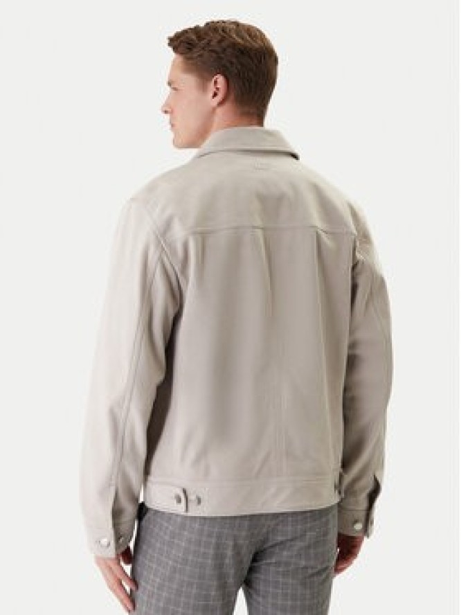 BOSS Kurtka skórzana Johot 50552130 Szary Regular Fit