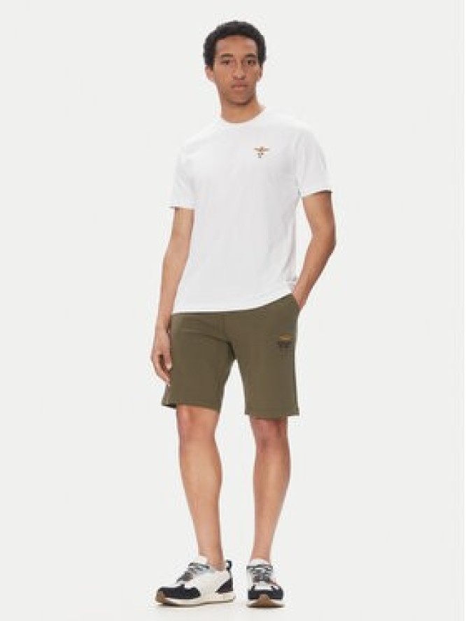 Aeronautica Militare Szorty sportowe 251BF017F459 Khaki Regular Fit