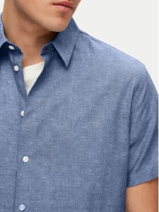 Selected Homme Koszula New Linen 16079053 Niebieski Regular Fit