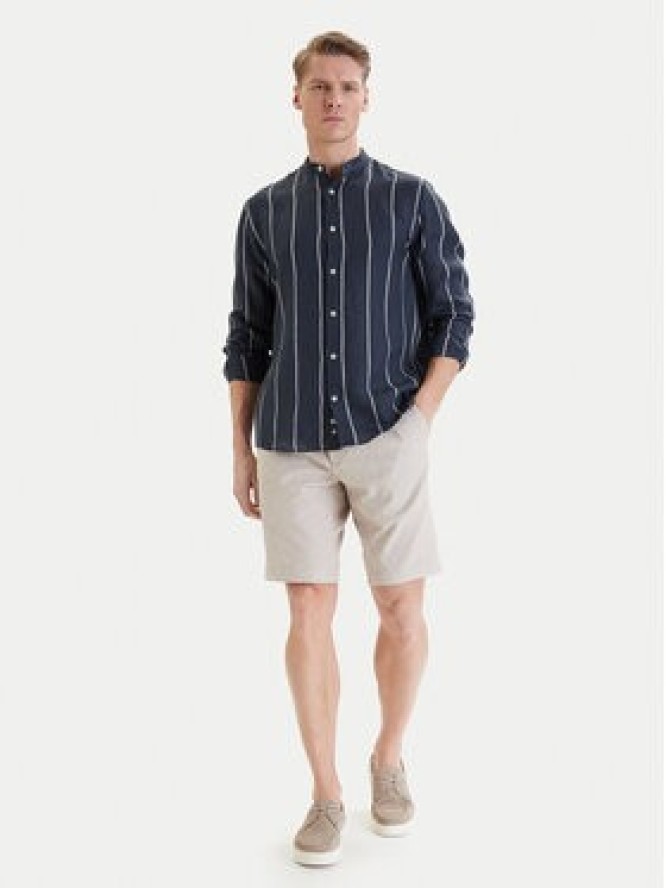 Bugatti Szorty materiałowe 1949-76419C Écru Regular Fit