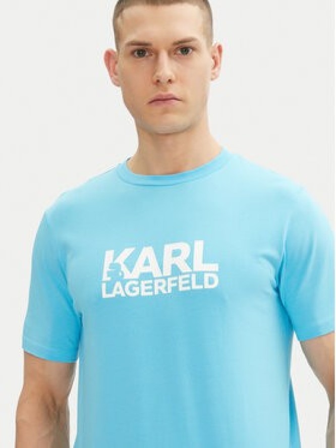 KARL LAGERFELD T-Shirt 755087 552235 Błękitny Regular Fit