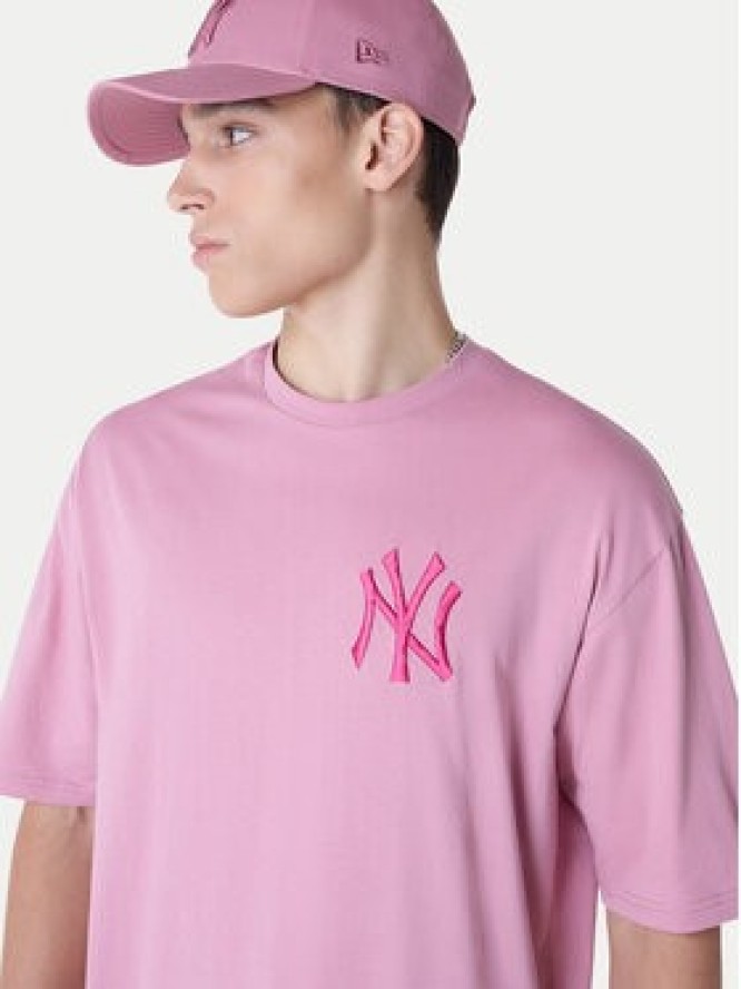 New Era T-Shirt New York Yankees MLB League Essential 60596181 Różowy Regular Fit