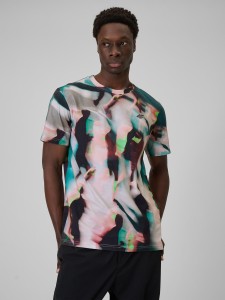 4F T-shirt regular z nadrukiem męski - multikolor M