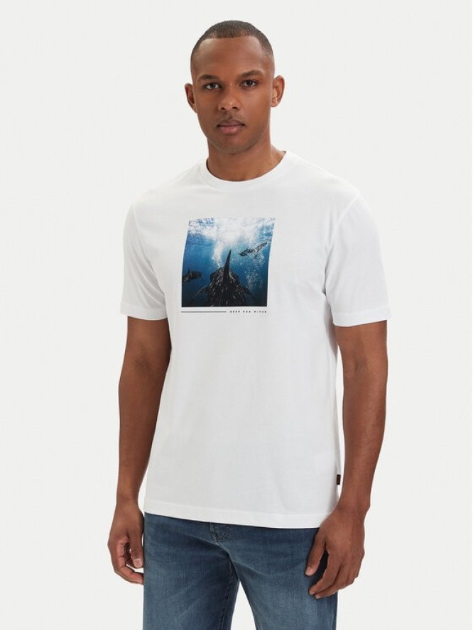 BOSS T-Shirt Creature 50561861 Kremowy Regular Fit