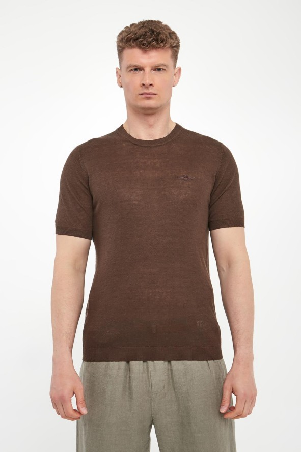 T-shirt męski lniany AERONAUTICA MILITARE