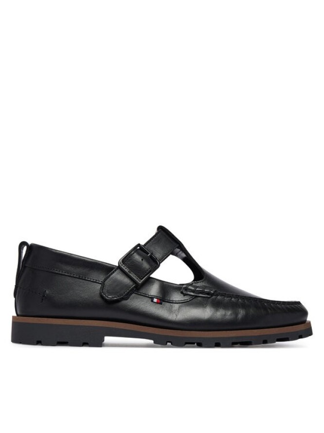 Tommy Hilfiger Półbuty Hilfiger Light Lth Buckle Loafer FM0FM05846 Czarny