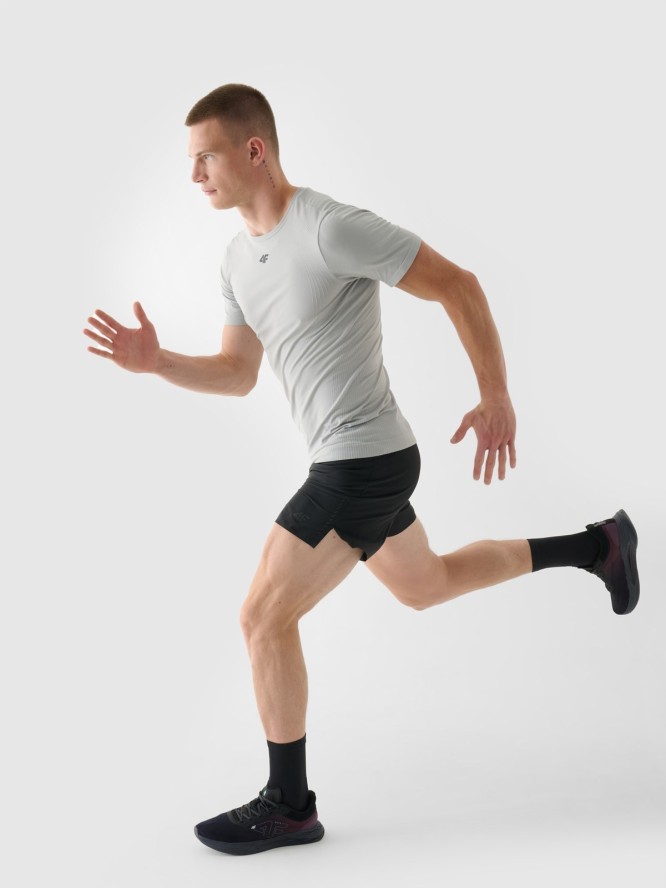 4F Spodenki do biegania szybkoschnące męskie - szare 3XL