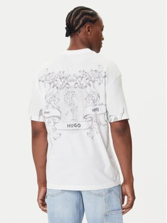 HUGO T-Shirt Duarms 50542817 Biały Oversize