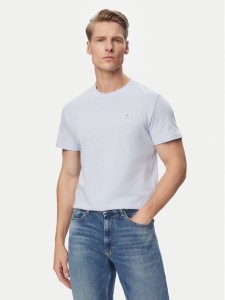 Tommy Jeans T-Shirt Linear Chest DM0DM21780 Niebieski jasny Slim Fit