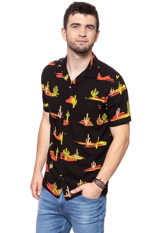 KOSZULA WRANGLER SS RESORT SHIRT BLACK W5907TI01 112129666