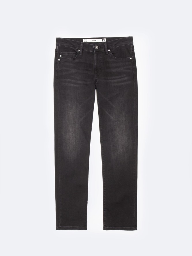 Jeansy męskie dopasowane czarne Terry 955