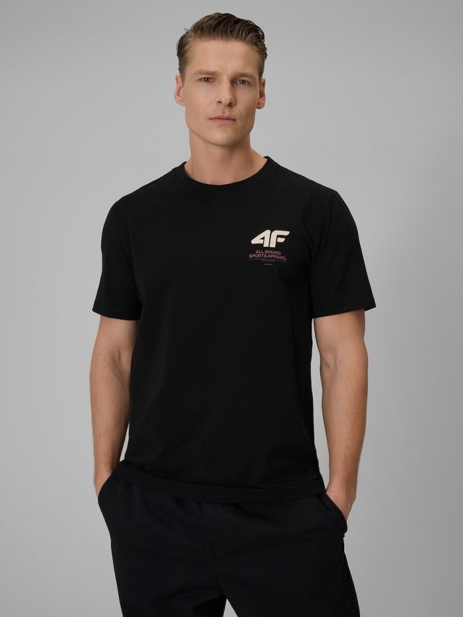 T-shirt regular gładki męski 4F 4FRSS26TTSHM3990