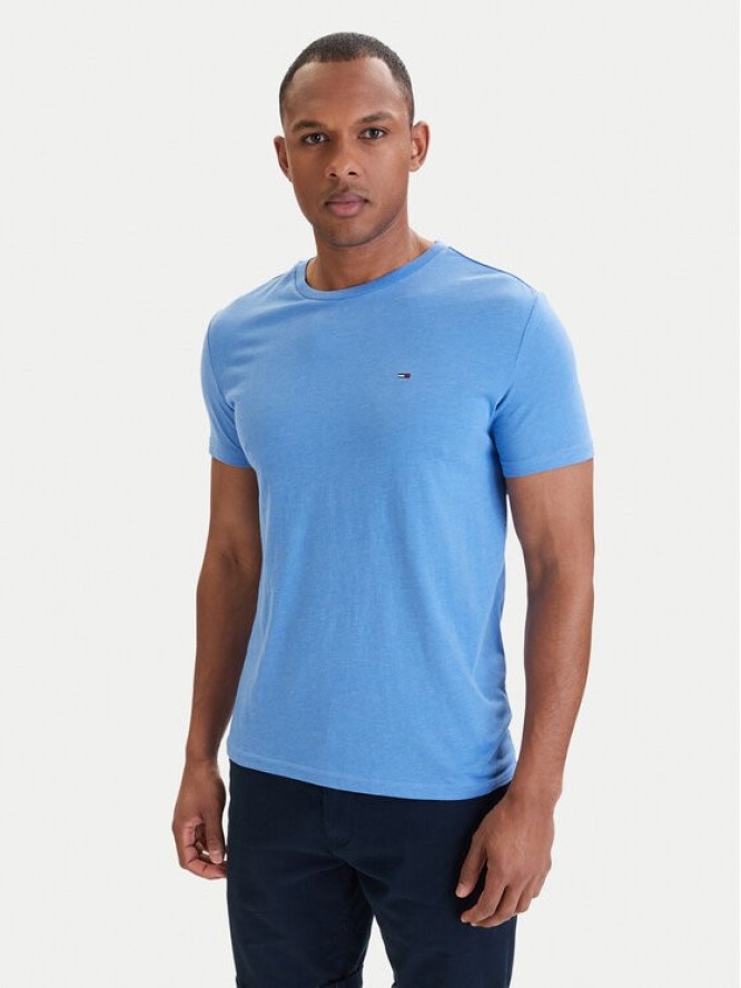 Tommy Jeans T-Shirt DM0DM20363 Niebieski Slim Fit