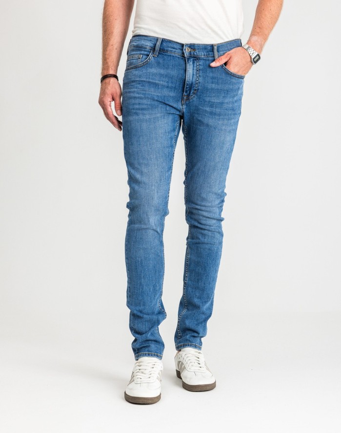 Męskie Spodnie Jeansowe Mustang Style Frisco Skinny Denim Blue 1017117 5000 682