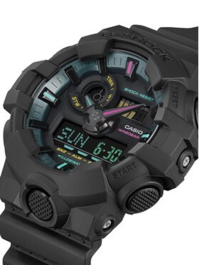 G-Shock Zegarek Multi-Fluorescent Accents GA-700MF-1AER Czarny