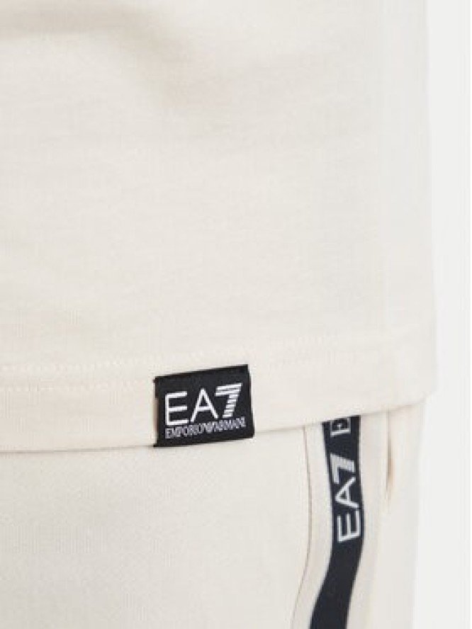 EA7 Emporio Armani T-Shirt 7M002131 AF12957 U1079 Beżowy jasny Regular Fit