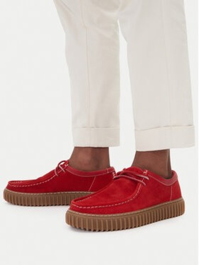 Clarks Półbuty Torhill Low 26180908 Czerwony