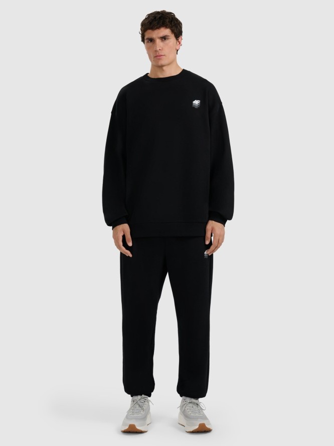 4F Bluza dresowa nierozpinana bez kaptura męska - czarna S