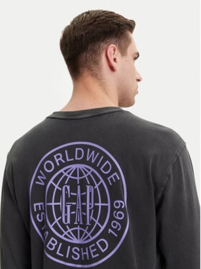 Gap Longsleeve 765034-03 Czarny Regular Fit