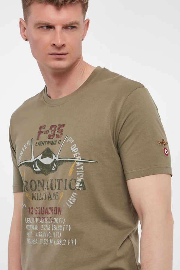T-shirt męski z grafiką AERONAUTICA MILITARE