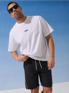 Bawełniane szorty jogger - czarny