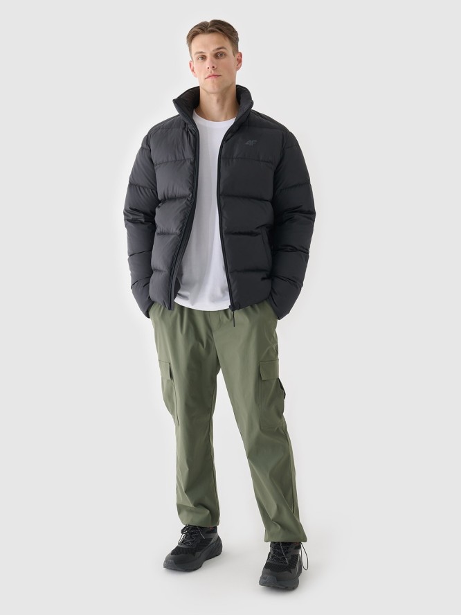 4F Kurtka zimowa puchowa z naturalnym wypełnieniem męska - czarna XXL