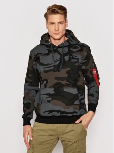 Alpha Industries Bluza Print Camo 178318C Szary Regular Fit