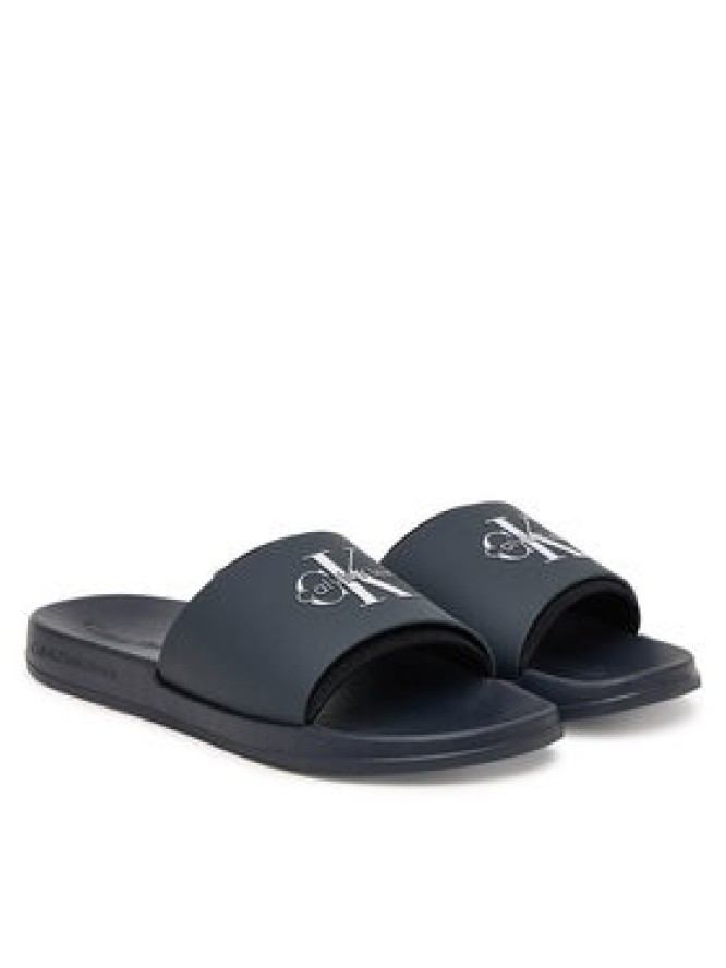 Calvin Klein Klapki Ess Slide Rubber Neoprene HM0HM02229 Granatowy