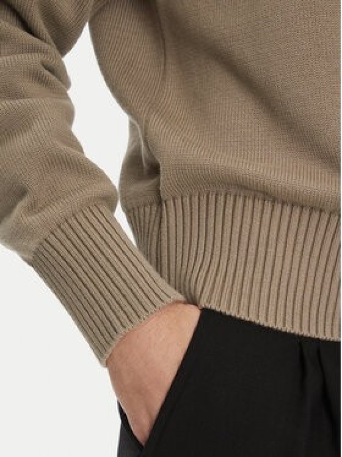 AMI Paris Sweter HKS163.KN0063 Szary Regular Fit