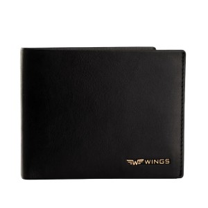 Męski portfel WINGS z naturalnej skóry bydlęcej Black