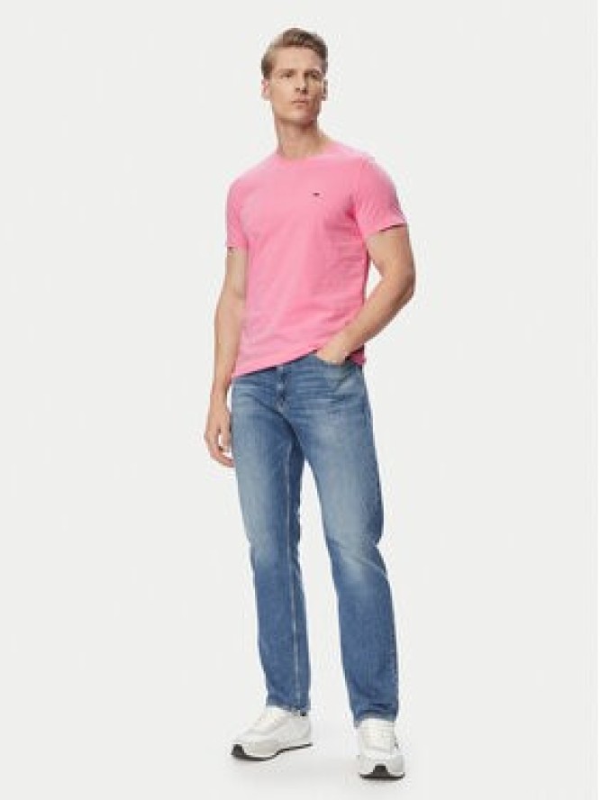 Tommy Jeans T-Shirt DM0DM04411 Różowy jasny Slim Fit