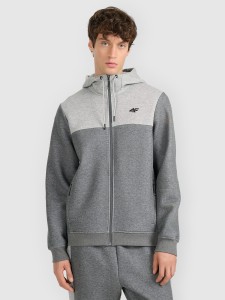 4F Bluza dresowa rozpinana z kapturem męska - szara XXL