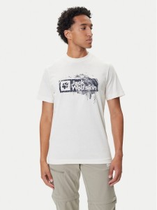 Jack Wolfskin T-Shirt Brand T A64116 Écru Regular Fit