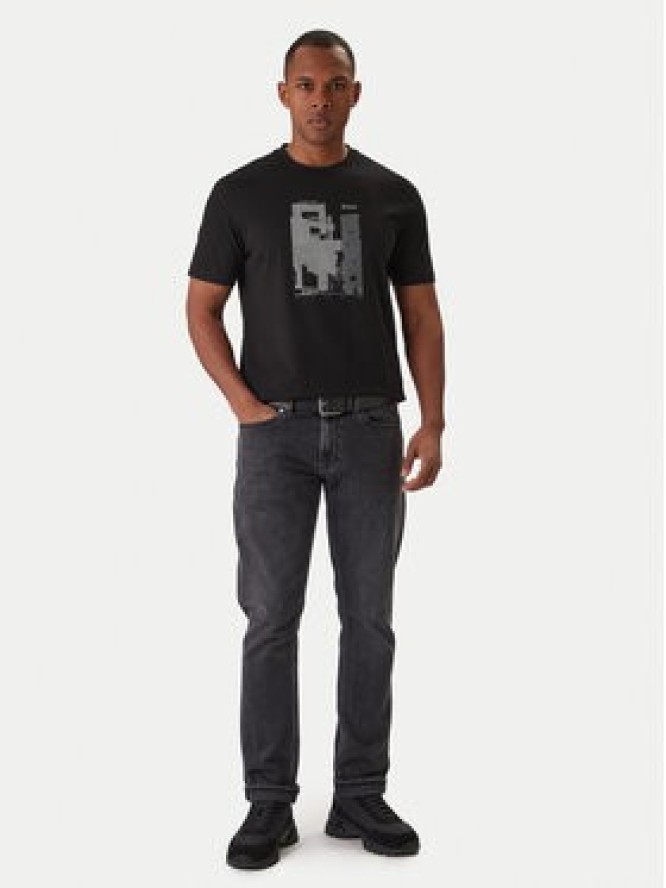 BOSS T-Shirt Imprint 50556007 Czarny Regular Fit