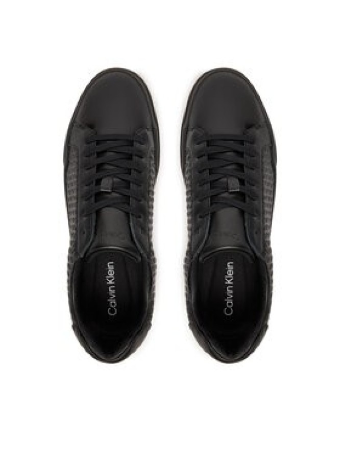 Calvin Klein Sneakersy Chunky Cupsole Laceup Lth Aop YM0YM01383 Czarny