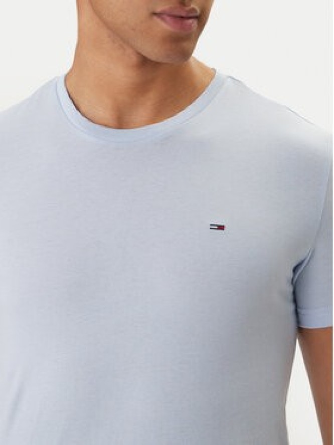 Tommy Jeans T-Shirt DM0DM20363 Błękitny Slim Fit